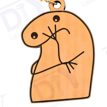 Intra απο ξύλο plywood Χρώμα wenge 3mm-4mm πάχος - Πακέτο μπρελόκ Flork Meme με λέιζερ Δίασταση 4x4 cm INTRAFABR-123629897 - Image 7