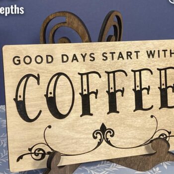 Intra απο ξύλο plywood Χρώμα wenge 3mm-4mm πάχος - Flourish Easel Art Stand και πινακίδα καφέ Δίασταση 30x20 cm INTRAFABR-97019180 - Image 1