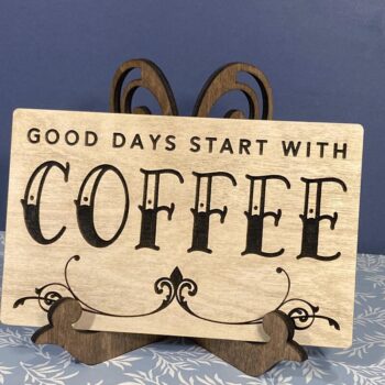 Intra απο ξύλο plywood Χρώμα wenge 3mm-4mm πάχος - Flourish Easel Art Stand και πινακίδα καφέ Δίασταση 30x20 cm INTRAFABR-97019180 - Image 2