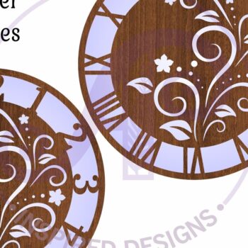 Intra απο ξύλο plywood  Χρώμα wenge 3mm-4mm πάχος - Ρολόι τοίχου Flourish Flowers Δίασταση 30x20 cm INTRAFABR-97019230 - Image 3