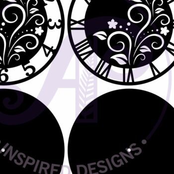 Intra απο ξύλο plywood  Χρώμα wenge 3mm-4mm πάχος - Ρολόι τοίχου Flourish Flowers Δίασταση 30x20 cm INTRAFABR-97019230 - Image 4