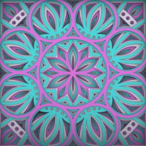 Intra απο ξύλο plywood  Χρώμα wenge 3mm-4mm πάχος - Flower 3D Layered Paper Cut, 3D Flower Δίασταση 30x30 cm INTRAFABR-97019260
