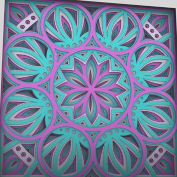 Intra απο ξύλο plywood  Χρώμα wenge 3mm-4mm πάχος - Flower 3D Layered Paper Cut, 3D Flower Δίασταση 30x30 cm INTRAFABR-97019260 - Image 3