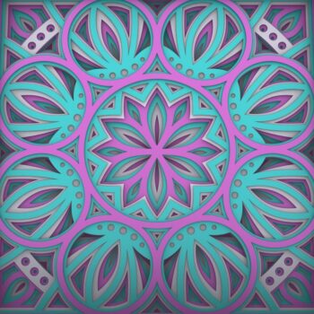 Intra απο ξύλο plywood  Χρώμα wenge 3mm-4mm πάχος - Flower 3D Layered Paper Cut, 3D Flower Δίασταση 30x30 cm INTRAFABR-97019260 - Image 4