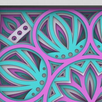 Intra απο ξύλο plywood  Χρώμα wenge 3mm-4mm πάχος - Flower 3D Layered Paper Cut, 3D Flower Δίασταση 30x30 cm INTRAFABR-97019260 - Image 6