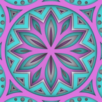 Intra απο ξύλο plywood  Χρώμα wenge 3mm-4mm πάχος - Flower 3D Layered Paper Cut, 3D Flower Δίασταση 30x30 cm INTRAFABR-97019260 - Image 8