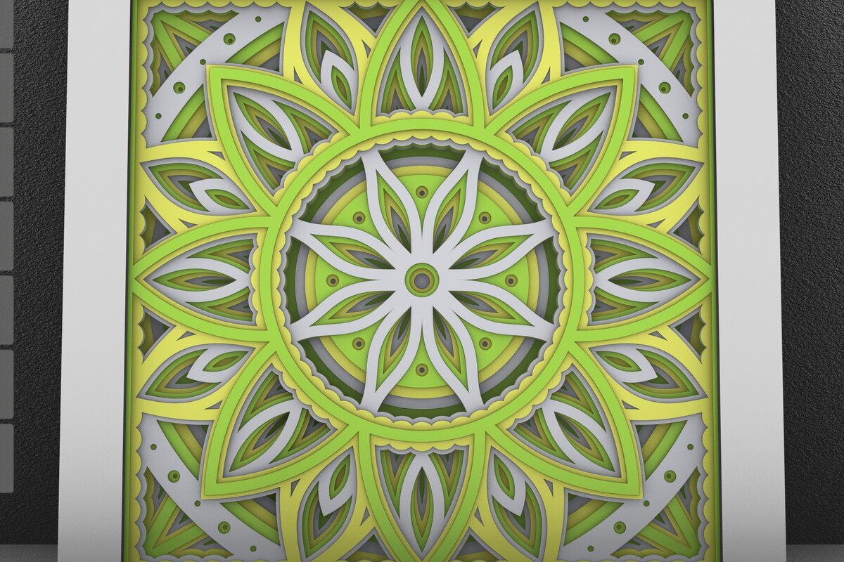 Intra απο ξύλο plywood  Χρώμα wenge 3mm-4mm πάχος - Flower 3D Layered Paper Cut, 3D Flower Δίασταση 30x30 cm INTRAFABR-97018932