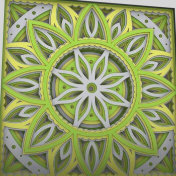 Intra απο ξύλο plywood  Χρώμα wenge 3mm-4mm πάχος - Flower 3D Layered Paper Cut, 3D Flower Δίασταση 30x30 cm INTRAFABR-97018932 - Image 3
