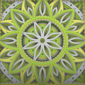 Intra απο ξύλο plywood  Χρώμα wenge 3mm-4mm πάχος - Flower 3D Layered Paper Cut, 3D Flower Δίασταση 30x30 cm INTRAFABR-97018932 - Image 4