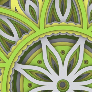 Intra απο ξύλο plywood  Χρώμα wenge 3mm-4mm πάχος - Flower 3D Layered Paper Cut, 3D Flower Δίασταση 30x30 cm INTRAFABR-97018932 - Image 7