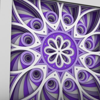 Intra απο ξύλο plywood Χρώμα wenge 3mm-4mm πάχος - Flower 3D Layered Paper Cut, 3D Flower Δίασταση 30x30 cm INTRAFABR-125248377 - Image 2