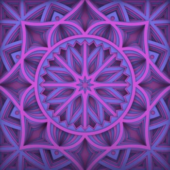 Intra απο ξύλο plywood Χρώμα wenge 3mm-4mm πάχος - Flower 3D Layered Paper Cut, 3D Flower M Δίασταση 30x30 cm INTRAFABR-24718005 - Image 1