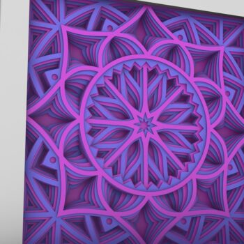 Intra απο ξύλο plywood Χρώμα wenge 3mm-4mm πάχος - Flower 3D Layered Paper Cut, 3D Flower M Δίασταση 30x30 cm INTRAFABR-24718005 - Image 2