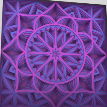 Intra απο ξύλο plywood Χρώμα wenge 3mm-4mm πάχος - Flower 3D Layered Paper Cut, 3D Flower M Δίασταση 30x30 cm INTRAFABR-24718005 - Image 3