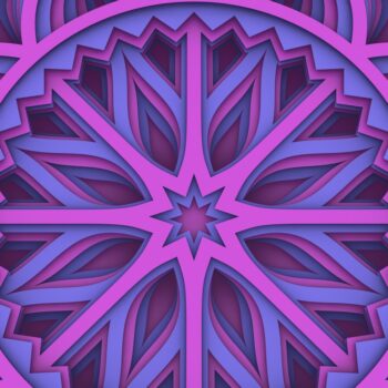 Intra απο ξύλο plywood Χρώμα wenge 3mm-4mm πάχος - Flower 3D Layered Paper Cut, 3D Flower M Δίασταση 30x30 cm INTRAFABR-24718005 - Image 5