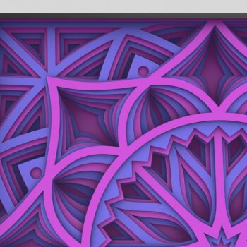 Intra απο ξύλο plywood Χρώμα wenge 3mm-4mm πάχος - Flower 3D Layered Paper Cut, 3D Flower M Δίασταση 30x30 cm INTRAFABR-24718005 - Image 6