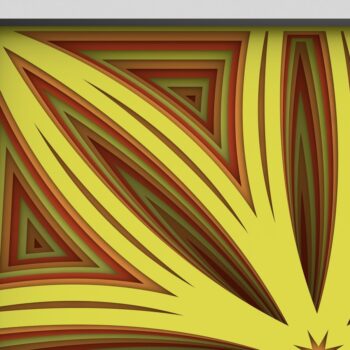 Intra απο ξύλο plywood  Χρώμα wenge 3mm-4mm πάχος - Flower 3D Layered Paper Cut, Flower 3D Δίασταση 30x30 cm INTRAFABR-112846696 - Image 6