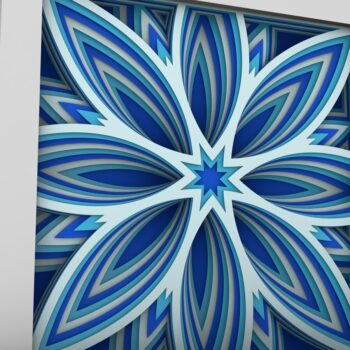 Intra απο ξύλο plywood  Χρώμα wenge 3mm-4mm πάχος - Flower 3D Layered Paper Cut, Flower 3D Δίασταση 30x30 cm INTRAFABR-112846625 - Image 2