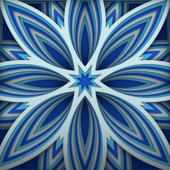 Intra απο ξύλο plywood  Χρώμα wenge 3mm-4mm πάχος - Flower 3D Layered Paper Cut, Flower 3D Δίασταση 30x30 cm INTRAFABR-112846625 - Image 4