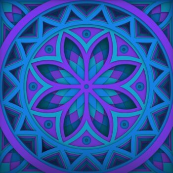 Intra απο ξύλο plywood  Χρώμα wenge 3mm-4mm πάχος - Flower 3D Layered Paper Cut, Flower 3D Δίασταση 30x30 cm INTRAFABR-69264792 - Image 1