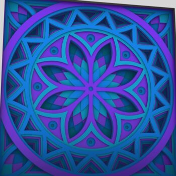 Intra απο ξύλο plywood  Χρώμα wenge 3mm-4mm πάχος - Flower 3D Layered Paper Cut, Flower 3D Δίασταση 30x30 cm INTRAFABR-69264792 - Image 3