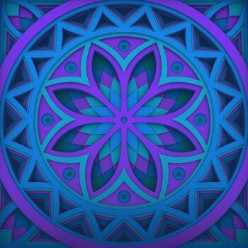 Intra απο ξύλο plywood  Χρώμα wenge 3mm-4mm πάχος - Flower 3D Layered Paper Cut, Flower 3D Δίασταση 30x30 cm INTRAFABR-69264792 - Image 4