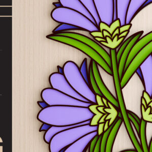 Intra απο ξύλο plywood  Χρώμα wenge 3mm-4mm πάχος - Λουλούδι 3d Χαρτί Δίασταση 20x25 cm INTRAFABR-68543984