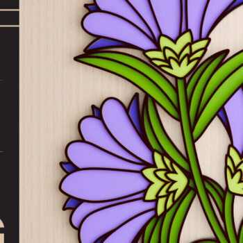 Intra απο ξύλο plywood  Χρώμα wenge 3mm-4mm πάχος - Λουλούδι 3d Χαρτί Δίασταση 20x25 cm INTRAFABR-68543984 - Image 1