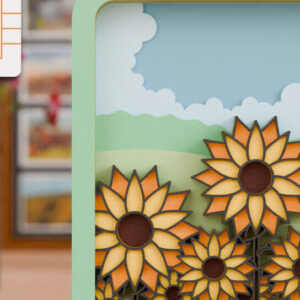 Intra απο ξύλο plywood  Χρώμα wenge 3mm-4mm πάχος - με λέιζερ από χαρτί 3d Flower Δίασταση 20x25 cm INTRAFABR-68544073