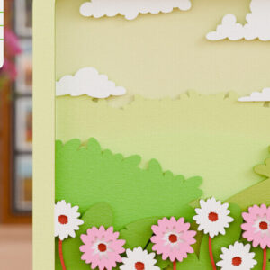 Intra απο ξύλο plywood  Χρώμα wenge 3mm-4mm πάχος - με λέιζερ από χαρτί 3d Flower Δίασταση 20x25 cm INTRAFABR-68544101