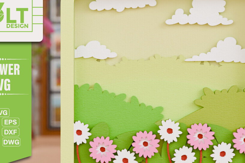 Intra απο ξύλο plywood  Χρώμα wenge 3mm-4mm πάχος - με λέιζερ από χαρτί 3d Flower Δίασταση 20x25 cm INTRAFABR-68544101