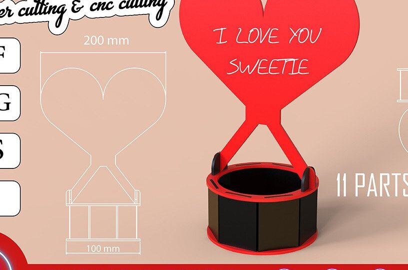 Intra απο ξύλο plywood  Χρώμα wenge 3mm-4mm πάχος - Καλάθι λουλουδιών για Δίασταση 20x20 cm INTRAFABR-69257847