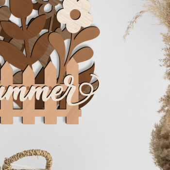 Intra απο ξύλο plywood  Χρώμα wenge 3mm-4mm πάχος - Διακοσμητικό πρότυπο σπιτιού καλάθι λουλουδιών Δίασταση 17x13 cm INTRAFABR-36497734 - Image 2