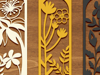 Intra απο ξύλο plywood  Χρώμα wenge 3mm-4mm πάχος - Σετ σελιδοδείκτης λουλουδιών Δίασταση 5x20 cm INTRAFABR-122962610 - Image 1