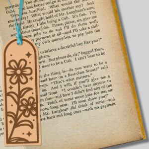 Intra απο ξύλο plywood  Χρώμα wenge 3mm-4mm πάχος - Λουλούδι σελιδοδείκτης Lasercut Δίασταση 5x20 cm INTRAFABR-122962618