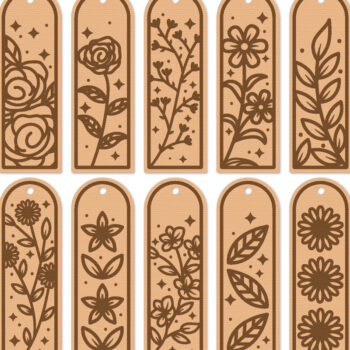 Intra απο ξύλο plywood  Χρώμα wenge 3mm-4mm πάχος - Πακέτο σελιδοδείκτη λουλουδιών κοπής με λέιζερ Δίασταση 30x20 cm INTRAFABR-123572240 - Image 1