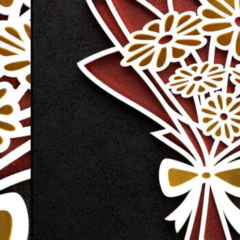 Intra απο ξύλο plywood  Χρώμα wenge 3mm-4mm πάχος - Μπουκέτο λουλουδιών 3D Layered Cut Δίασταση 20x25 cm INTRAFABR-120864638 - Image 9