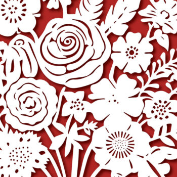 Intra απο ξύλο plywood  Χρώμα wenge 3mm-4mm πάχος - Μπουκέτο λουλουδιών Χαρτί κομμένο σχέδιο Δίασταση 30x20 cm INTRAFABR-119592085 - Image 1