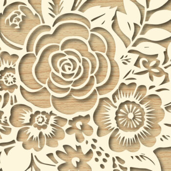 Intra απο ξύλο plywood  Χρώμα wenge 3mm-4mm πάχος - Μπουκέτο λουλουδιών Χαρτί κομμένο σχέδιο Bund Δίασταση 30x20 cm INTRAFABR-74862439 - Image 8