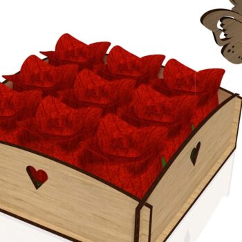 Intra απο ξύλο plywood Χρώμα wenge 3mm-4mm πάχος - Flower Box, Butterfly Box, Δίασταση 15x15 cm INTRAFABR-115351469 - Image 1