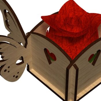 Intra απο ξύλο plywood Χρώμα wenge 3mm-4mm πάχος - Flower Box, Butterfly Box, Δίασταση 15x15 cm INTRAFABR-115351469 - Image 4