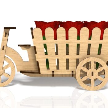 Intra απο ξύλο plywood  Χρώμα wenge 3mm-4mm πάχος - Κουτί λουλουδιών, Κουτί δώρου, Δίασταση 15x15 cm INTRAFABR-115375202 - Image 3