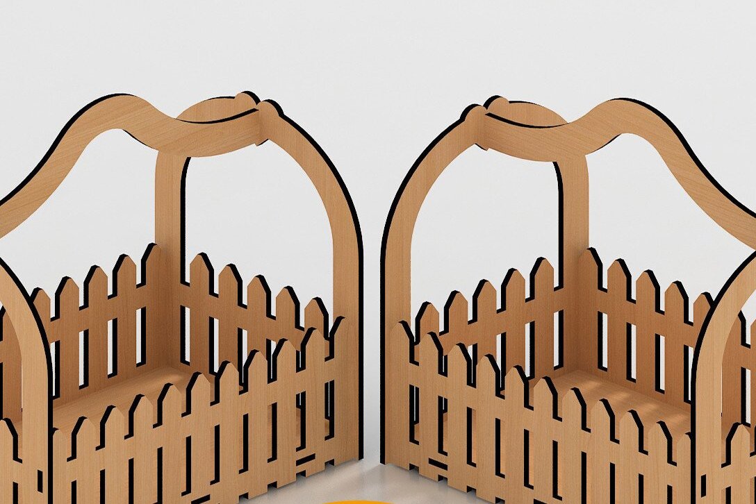 Intra απο ξύλο plywood  Χρώμα wenge 3mm-4mm πάχος - Flower Box Vector Laser Δίασταση 20x20 cm INTRAFABR-121235115