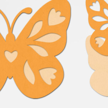 Intra απο ξύλο plywood Χρώμα wenge 3mm-4mm πάχος - Flower Butterfly 3d Layered Papercut Δίασταση 8x8 cm INTRAFABR-111698031 - Image 1