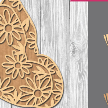 Intra απο ξύλο plywood  Χρώμα wenge 3mm-4mm πάχος - Διακόσμηση με πεταλούδα λουλουδιών Δίασταση 20x20 cm INTRAFABR-62541784 - Image 1