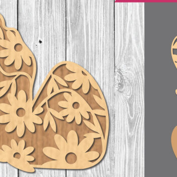 Intra απο ξύλο plywood Χρώμα wenge 3mm-4mm πάχος - Διακόσμηση με πεταλούδα λουλουδιών Δίασταση 20x20 cm INTRAFABR-107256410 - Image 1