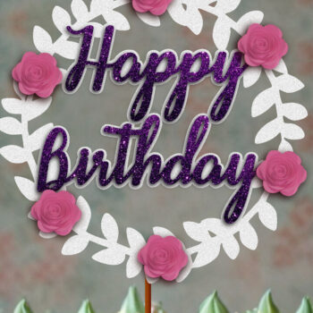 Intra απο ξύλο plywood Χρώμα wenge 3mm-4mm πάχος - Flower Cake Topper Δίασταση 4x4 cm INTRAFABR-97155381 - Image 1