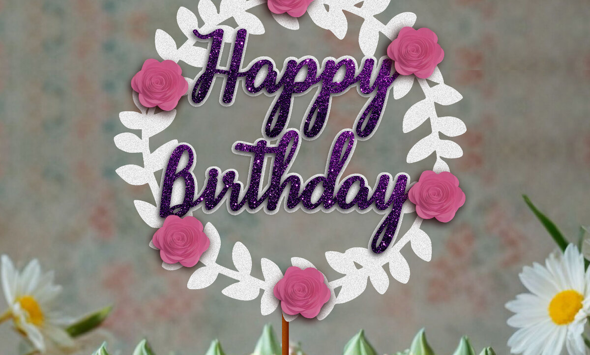 Intra απο ξύλο plywood  Χρώμα wenge 3mm-4mm πάχος - Flower Cake Topper Δίασταση 4x4 cm INTRAFABR-97155381