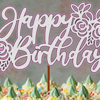 Intra απο ξύλο plywood Χρώμα wenge 3mm-4mm πάχος - Flower Cake Topper Δίασταση 4x4 cm INTRAFABR-97155161 - Image 1