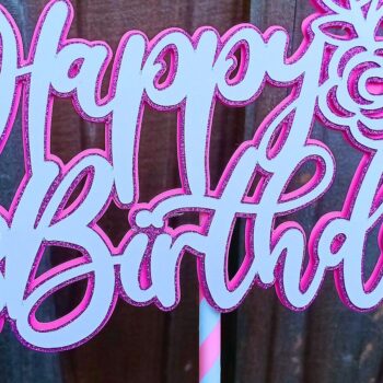 Intra απο ξύλο plywood Χρώμα wenge 3mm-4mm πάχος - Flower Cake Topper Δίασταση 4x4 cm INTRAFABR-97155161 - Image 2